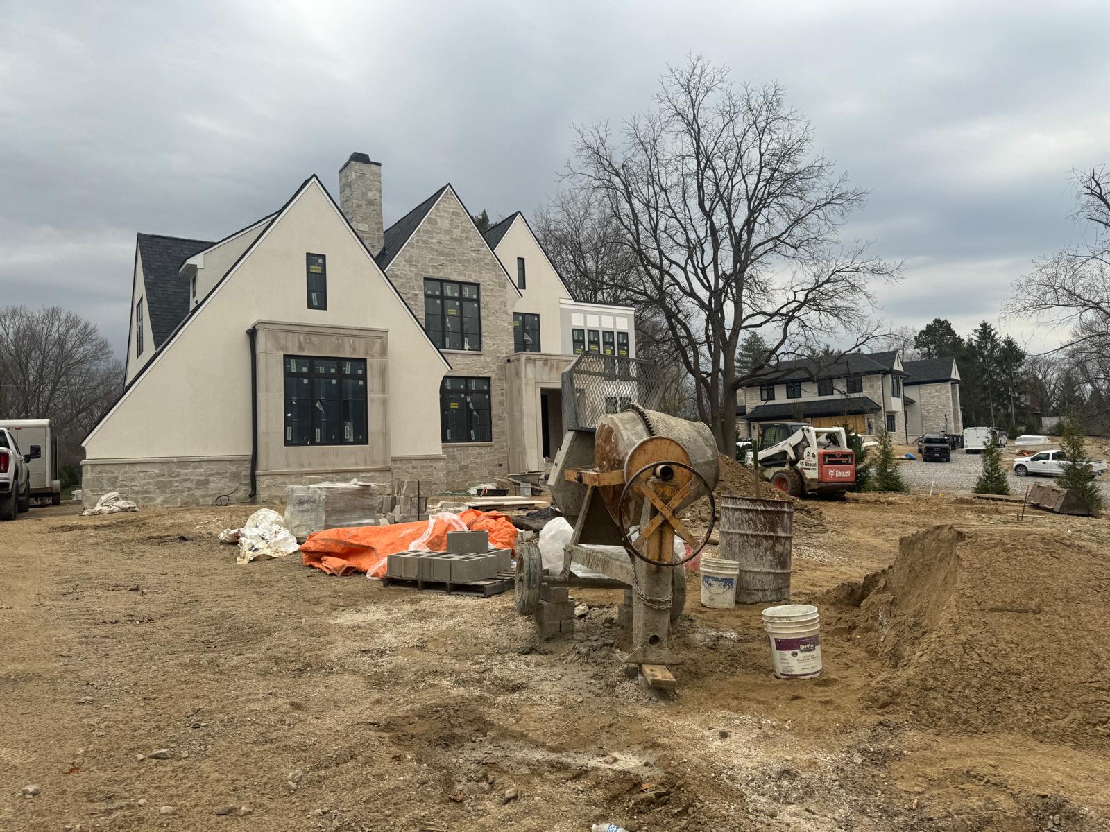 Stone & Stucco Custom Home In Progress in Rochester