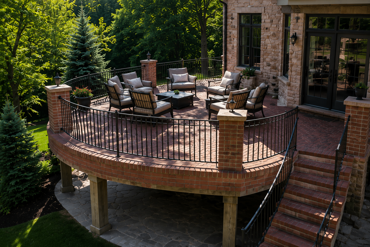 Curved elevated patio concept generated concept sample